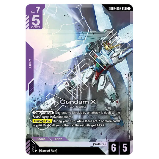 Gundam X GD02-053 card from the Gundam Card Game set Dual Impact
