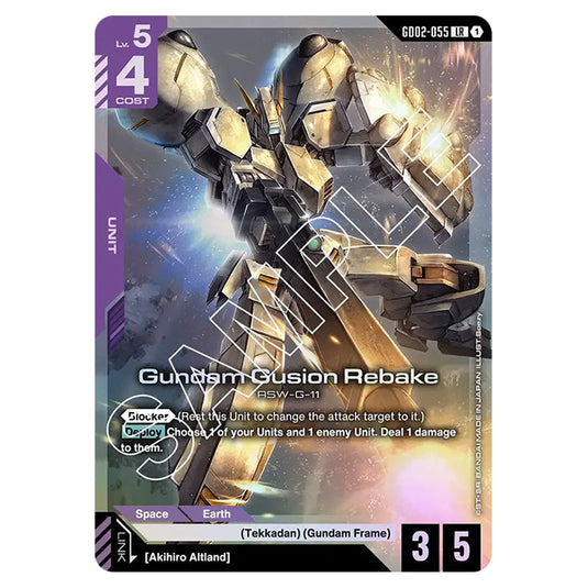 Gundam Gusion Rebake GD02-055 card from the Gundam Card Game set Dual Impact