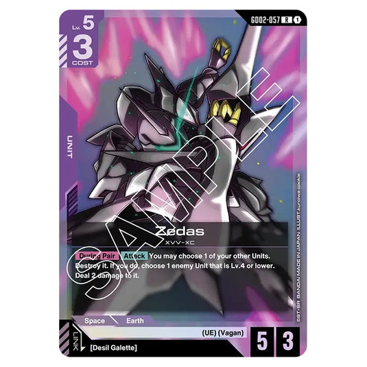 Zedas GD02-057 card from the Gundam Card Game set Dual Impact