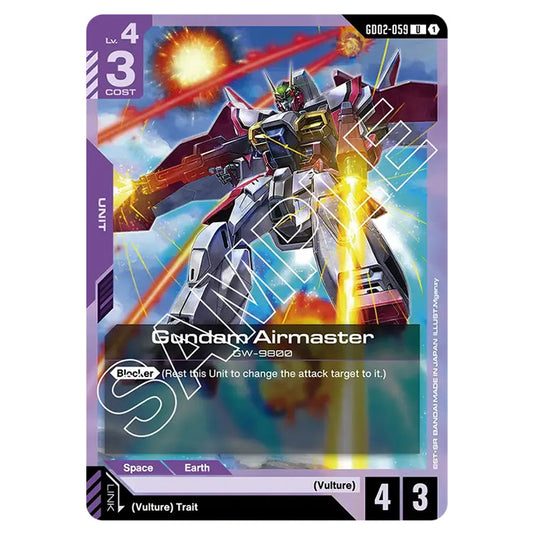 Gundam Airmaster GD02-059 card from the Gundam Card Game set Dual Impact