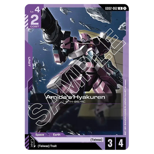 Amida's Hyakuren GD02-062 card from the Gundam Card Game set Dual Impact