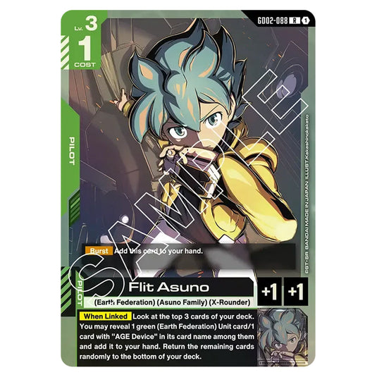 Flit Asuno GD02-088 card from the Gundam Card Game set Dual Impact