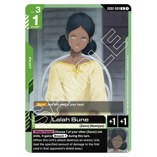 Lalah Sune GD02-089 card from the Gundam Card Game set Dual Impact
