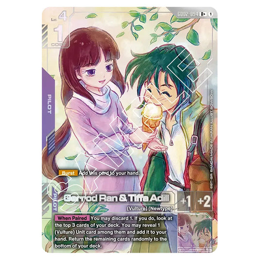 Garrod Ran & Tiffa Adill GD02-094-a card from the Gundam Card Game set Dual Impact