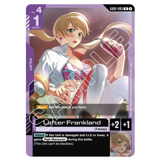 Lafter Frankland GD02-095 card from the Gundam Card Game set Dual Impact