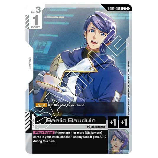 Gaelio Bauduin GD02-099 card from the Gundam Card Game set Dual Impact