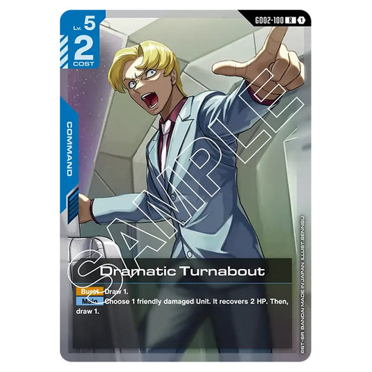 Dramatic Turnabout GD02-100 card from the Gundam Card Game set Dual Impact