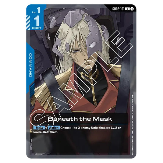 Beneath the Mask GD02-101 card from the Gundam Card Game set Dual Impact