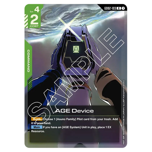 AGE Device GD02-103 card from the Gundam Card Game set Dual Impact