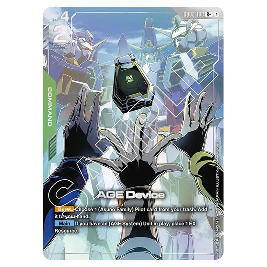 AGE Device GD02-103-a card from the Gundam Card Game set Dual Impact