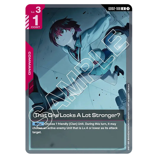 That One Looks A Lot Stronger? GD02-108 card from the Gundam Card Game set Dual Impact