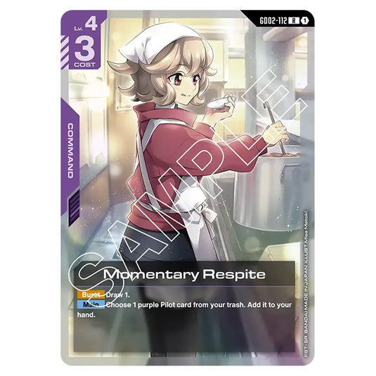 Momentary Respite GD02-112 card from the Gundam Card Game set Dual Impact