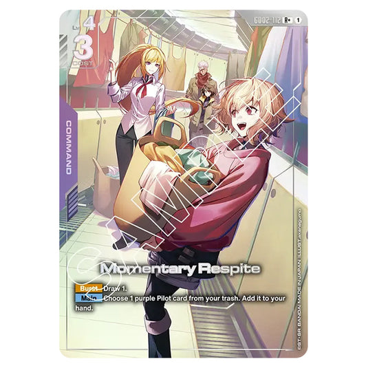 Momentary Respite GD02-112-a card from the Gundam Card Game set Dual Impact