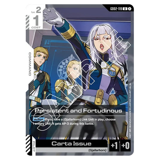 Persistent and Fortudinous GD02-119 card from the Gundam Card Game set Dual Impact
