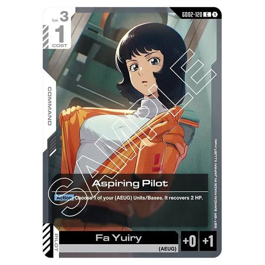 Aspiring Pilot GD02-120 card from the Gundam Card Game set Dual Impact