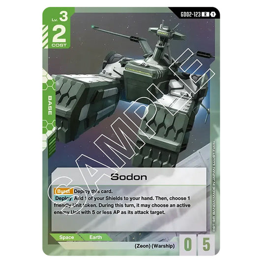 Sodon GD02-123 card from the Gundam Card Game set Dual Impact