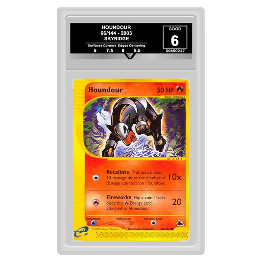 Pokemon - E-Card Series - Skyridge - Houndour- 66/144 (Get Graded Label 6 Graded Slab)