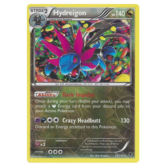 Pokemon - XY Phantom Forces - (Reverse Holo) - Hydreigon - 74/119