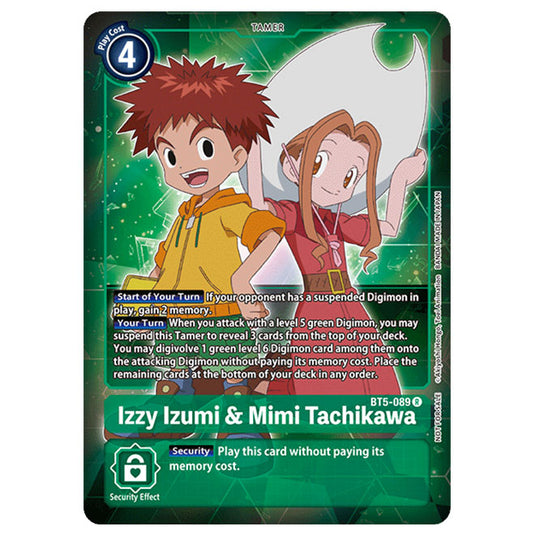 Digimon Card Game - Izzy Izumi & Mini Tachikawa (Box Topper) - BT5-089