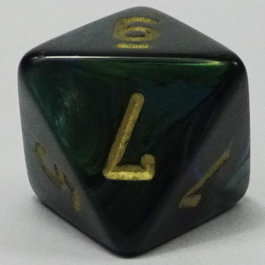 Chessex - Signature 16mm D8 - Scarab - Jade with Gold