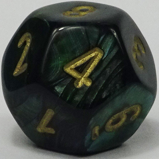 Chessex - Signature 16mm D12 - Scarab - Jade with Gold