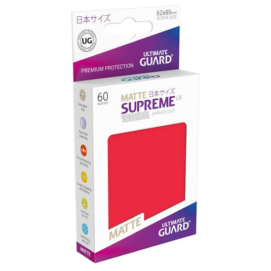 Ultimate Guard - Supreme UX Sleeves Japanese Size Matte - Red (60 Sleeves)