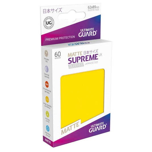 Ultimate Guard - Supreme UX Sleeves Japanese Size Matte - Yellow (60 Sleeves)