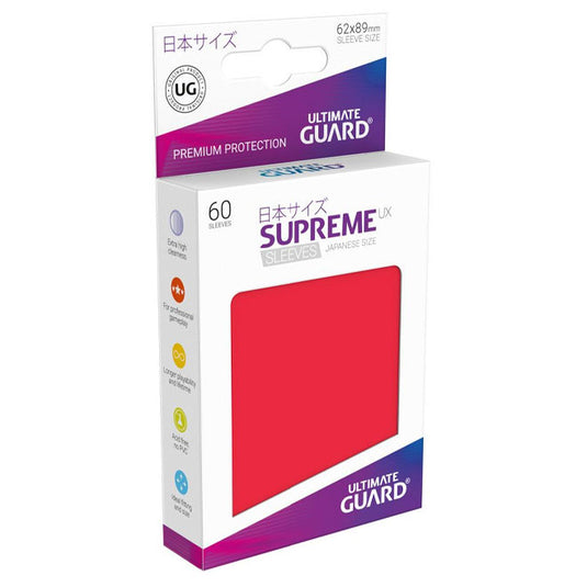 Ultimate Guard - Supreme UX Sleeves Japanese Size - Red (60 Sleeves)