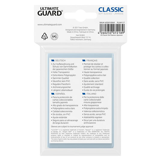 Ultimate Guard - Soft Sleeves - Japanese Size (100 Sleeves)
