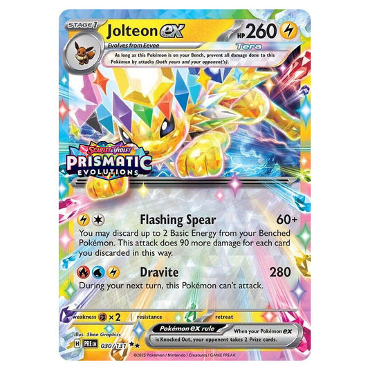 Pokemon - Scarlet & Violet - Prismatic Evolutions - Jolteon ex - 030/131 - Stamped Promo
