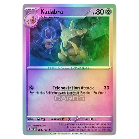 Pokemon - Scarlet & Violet - 151 - Kadabra (Cosmic Holo) - 064/165 Pokemon - Scarlet & Violet - 151 - Kadabra (Cosmic Holo) - 064/165