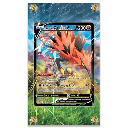 KantoForge - Extended Artwork Protective Card Display Case - Pokemon - Sword & Shield - Astral Radiance - Galarian Zapdos V - TG19/TG30
