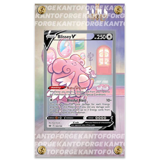KantoForge - Extended Artwork Protective Card Display Case - Pokemon - Sword & Shield - Chilling Reign - Blissey V - 183/198