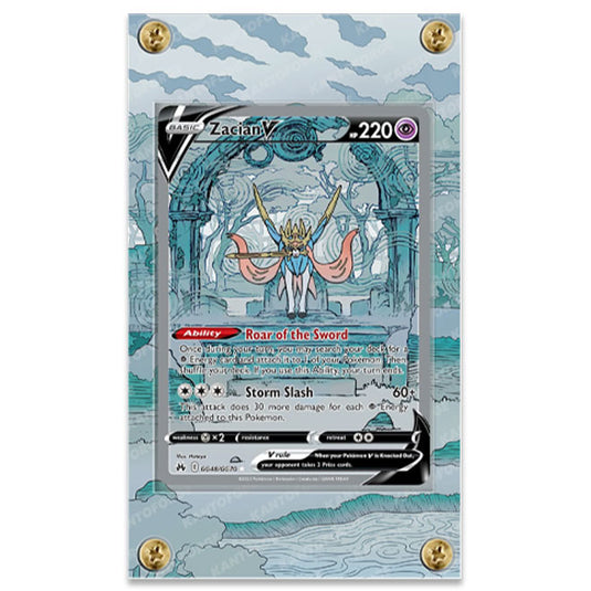KantoForge - Extended Artwork Protective Card Display Case - Pokemon - Sword & Shield - Crown Zenith - Zacian V - GG48/GG70