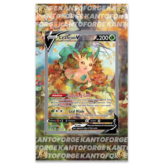 KantoForge - Extended Artwork Protective Card Display Case - Pokemon - Sword & Shield - Evolving Skies - Leafeon V - 167/203