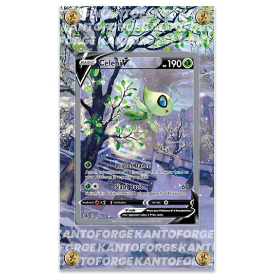 KantoForge - Extended Artwork Protective Card Display Case - Pokemon - Sword & Shield - Fusion Strike - Celebi V - 245/264
