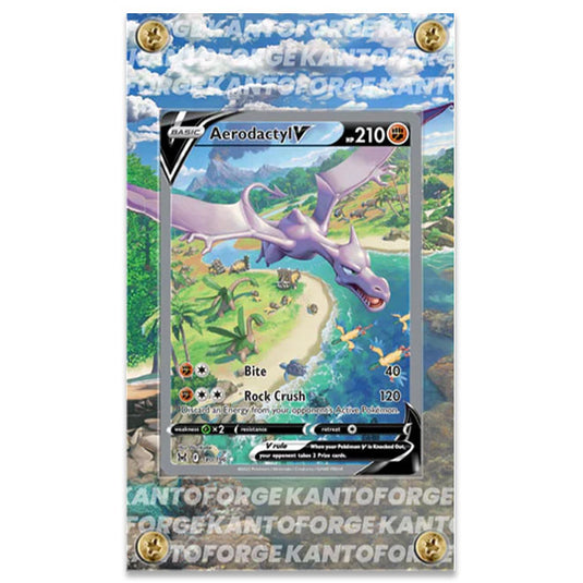 KantoForge - Extended Artwork Protective Card Display Case - Pokemon - Sword & Shield - Lost Origin - Aerodactyl V - 180/196
