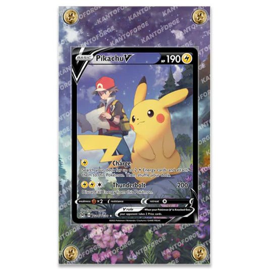 KantoForge - Extended Artwork Protective Card Display Case - Pokemon - Sword & Shield - Lost Origin Trainer Gallery - Pikachu V - TG16/TG30