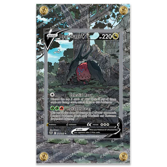 KantoForge - Extended Artwork Protective Card Display Case - Pokemon - Sword & Shield - Silver Tempest - Regidrago V - 184/195
