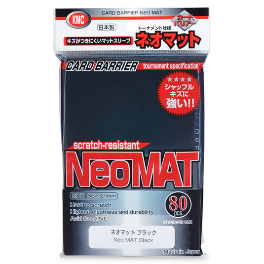 KMC - Standard Sleeves - Neo Mat Black (80 Sleeves)