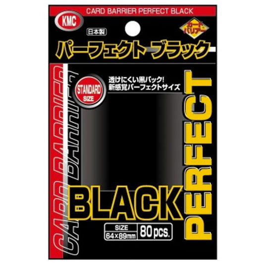 KMC - Standard Sleeves - Perfect Black - (80 Sleeves)