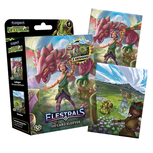 Elestrals TCG - Divine Champions - Lifestream - Card Sleeves - Ladogon Champion of Dionysus (100 Sleeves)