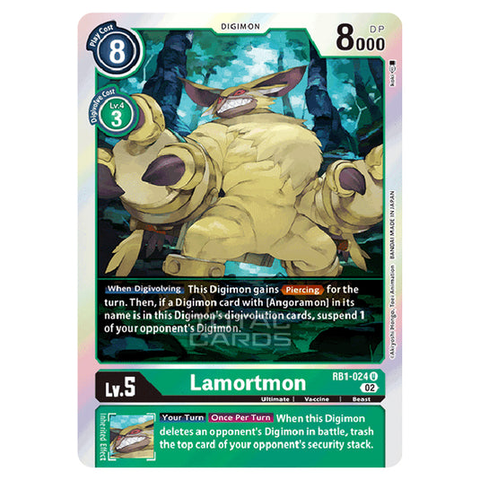 Digimon Card Game - RB-01: Resurgence Booster - Lamortmon - (Uncommon) - RB1-024