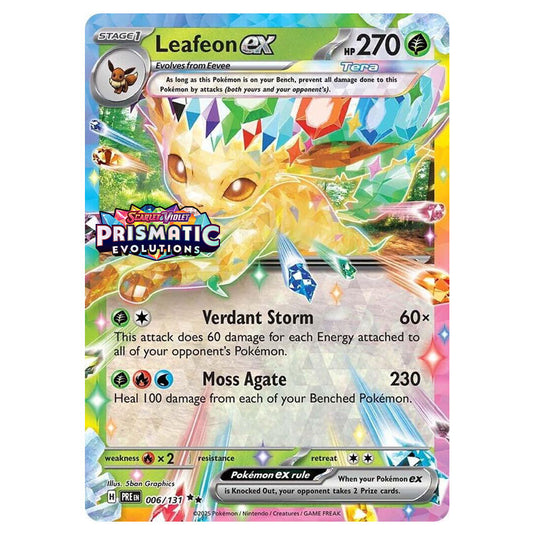 Pokemon - Scarlet & Violet - Prismatic Evolutions - Leafeon ex - 006/131 - Stamped Promo