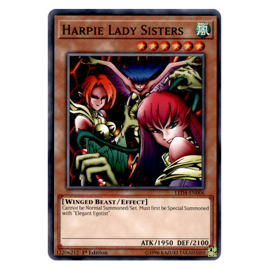 Yu-Gi-Oh! - Sisters of the Rose - Harpie Lady Sisters (Common) LED4-EN006