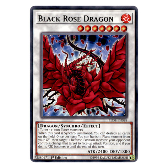 Yu-Gi-Oh! - Sisters of the Rose - Black Rose Dragon (Common) LED4-EN028