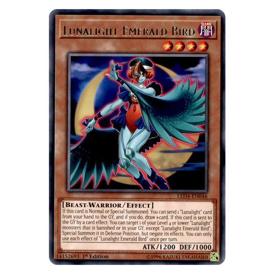Yu-Gi-Oh! - Sisters of the Rose - Lunalight Emerald Bird (Rare) LED4-E Yu-Gi-Oh! - Sisters of the Rose - Lunalight Emerald Bird (Rare) LED4-E