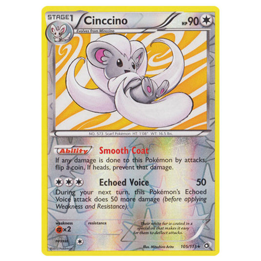 Pokemon - Black & White - Legendary Treasures - (Reverse Holo) Cinccino - 105/113