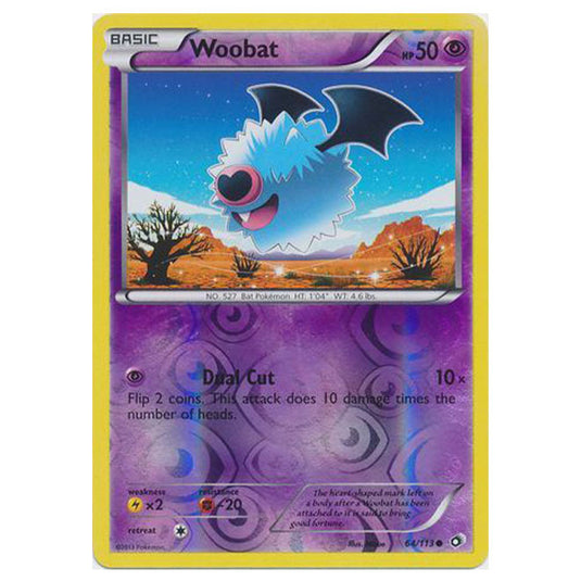 Pokemon - Black & White - Legendary Treasures - (Reverse Holo) Woobat - 64/113