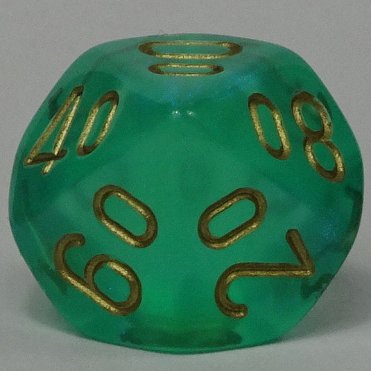 Chessex - Signature 16mm D10/100 -  Borealis - Light Green with Gold